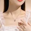 Collar Corona Plata Esterlina 925 para Mujer Diseño Nicho Lujo Ligero Diamante Polvo Cadena Clavícula Estilo Tanabata ins Colgante Amor
