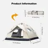 Tienda de campaña, Tienda de campaña familiar para 4-5 personas, Tienda tipo domo, Tienda portátil impermeable y a prueba de viento con bolsa portátil, Adecuada para actividades al aire libre en terraza y camping