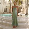 Aliexpress 2025 Verano Nuevo Ropa de Mujer Transfronteriza Europea y Americana Elegante Vestido Tubo de Satén con Cordones Ligeramente Maduro Venta al por Mayor