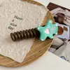Urso Divertido ~ Argola de Cabelo Linha Telefônica Fofa para Mulheres com Senso Avançado Artefato de Trança Bolha de Verão Corda de Cabelo para Rabo de Cavalo