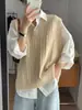 En stock otoño e invierno Nuevo chaleco de punto retorcido prenda exterior estilo coreano holgado adelgazante estilo occidental versátil top estilo coreano