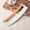 Cortador de Pizza de Media Luna de Acero Inoxidable Gancho para Horno de Pizza Cuchillo para Turrón de Doble Mango Herramienta para Hornear Pizza Cuchillo Basculante para Pan