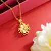 Nuevo Collar con Colgante de Trébol de Cuatro Hojas Envuelto en Alambre Estilo Antiguo Accesorios de Joyería Diseño de Alta Gama Fabricante de Joyería de Oro Venta Directa