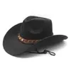 Sombrero Vaquero Occidental de Gamuza Felpa Estilo Étnico Sombrero de Mezclilla Sombrero Retro de Ala Enrollada Sombrero de Copa Sombrero para Adultos Sombrero Protección Solar