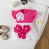 Conjunto de 2 Piezas para Bebé Niña de 0-3 Años Estilo Europeo y Americano, Top sin Mangas de Tirantes de Verano Estilo Europeo y Americano, Falda de Color Liso con Lazo, Adorno