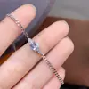 Pulsera de Aguamarina Natural con Piedra Principal de 5*7mm, Incrustación de Plata S925, Proceso de Electrochapado, Pulsera de Lujo Ligero