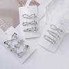 Nuevo estilo frío estilo metal horquilla plata forma de onda clip de pico de pato amor mariposa damas combinación accesorios para el cabello venta al por mayor