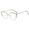 Montura de gafas nueva y moderna de dos colores, gafas lisas para mujer, Amazon, metal, anti-luz azul, montura de gafas ojo de gato, se puede equipar con gafas para miopía