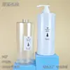 Botella de Plástico para Mascotas de 1000 ml de Gran Capacidad Personalizada con Boca de 32 Dientes, Cabeza de Bomba de Presión para Champú, Gel de Ducha, Loción