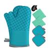 Guantes de Aislamiento Térmico de Silicona de Algodón Puro Transfronterizo Engrosados Antideslizantes Resistentes a Altas Temperaturas Guantes para Horno Microondas Guantes Anti-quemaduras para Horno de Horneado