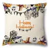 Funda de Almohada Halloween Calabaza Divertida Transfronteriza Amazon Estampado de Lino Funda Decorativa para Cojín de Sofá del Hogar