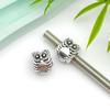 Cuentas antiguas de aleación de plata con agujero grande, pulsera con cuentas, colgante de calavera, búho, tai chi, cuentas sueltas, cuentas DIY, accesorios de joyería