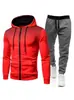 Colección Otoño/Invierno 2026: Sudadera deportiva unisex de lunares con forro polar, conjunto de sudadera con cremallera y pantalones de chándal de color liso para hombre