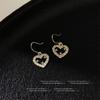 Aretes de amor de circonita microincrustada de alta calidad, aretes simples Joker para niña con corazón, aretes de temperamento de lujo ligero al por mayor