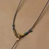 Cordón ajustable de cuero encerado para colgantes de jade, correa para el cuello para hombres y mujeres, cordón de oro versátil y simple para colgantes