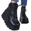 Botines de tobillo para mujer con plataforma coloridos de tacón alto con hebilla, estilo europeo y americano, talla grande, nuevos, disponibles