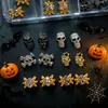 Novos acessórios de unha Halloween transfronteiriços, aranha escura, metal punk, coroa, caveira, unhas decorativas com strass