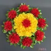 Corona de Flores Qingming con 50 Crisantemos, Flores de Seda, Flores de Tela para Adoración, Fabricante Especializado en Ofrendas para Cementerios y Mausoleos del Festival Qingming