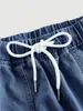 Bestseller TransfronterizoEn StockNuevo Modelo 2026 Color Mezclilla Lavada Holgado Casual Cintura Elástica Dobladillo Ancho