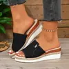 Zapatos de mujer de talla grande para otoño de 2026, transfronterizos europeos y americanos, zapatillas de tacón de cuña, sandalias de piscina casuales con suela gruesa, venta al por mayor