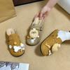 Lindas Chanclas Casuales de Dibujos Animados para Niñas Birkenstock Otoño e Invierno Shirley Rose Retro Calzado de Exterior Planos Chanclas de Punta Media
