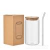Vaso de Cola Amazon con Tapa y Popote de Bambú, Vaso de Agua de Vidrio de Moda, Vaso Mason de Café Transfronterizo Temu de 16 oz