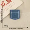 Parche Bordado de Comercio Transfronterizo Mezclilla Azul Oscuro Bolsillo Falso Parche Termoadhesivo Accesorio Decorativo Parche de Tela para Zapatos y Sombreros