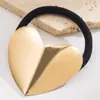 Nuevo Diseño de Nicho Estilo Coreano Metal Elástico Alto Goma para el Cabello, Versátil Accesorio para el Cabello Dulce con Forma de Corazón Femenino
