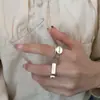 Anillo Abierto Sencillo con Grabado en Inglés y Diseño de Grabado Ovalado, Exquisito y Versátil para el Uso Diario, Anillo de Gama Alta para Viajeros para Mujer