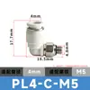 Micro Mini Conector Pneumático Pc4-M3 Rosqueado Passante Cobre Niquelado Conector Rápido Pl6-M5 Curvo Conector de Ângulo Reto