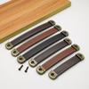 Caja de Madera Caja de Regalo Asa de Cuero Marrón Escandinavo Asa para Muebles de Cuero Asa de Cuero Expuesta para Puerta de Gabinete Cajón