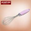Ferramentas de panificação Yangchen batedor de ovos manual liquidificador de creme haste de mexer com cabo de silicone rosa antiderrapante