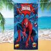 Toalla de playa Marvel Spider-Man de exportación transfronteriza, microfibra ultrafina, doble cara, absorbente, toalla de baño de playa de dibujos animados para niños