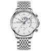 Reloj de Pulsera de Moda de Negocios Cronógrafo de Cuero Luminoso de Venta Caliente Transfronteriza, Reloj de Pulsera Versátil de Uso Diario de Bajo Perfil de Moda