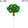 Adorno para Pastel de Árbol del Bosque Tarjeta para Pastel de Árbol de Navidad Adorno de Hierba Artificial Manzano Decorativo Adorno para Pastel de Árbol