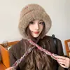 Gomitas de Colores Sombrero de Viento Cálido Otoño e Invierno Ins Atmósfera de Viaje Protección para los Oídos Sombrero de Felpa Sombrero de Punto a Prueba de Frío