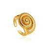 Anillo Abierto Exagerado de Caracola de Oro de 18K Transfronterizo Europeo y Americano Anillo Brillante de Gama Alta Anillo Decorativo Espiral Amazon