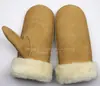 Guantes de Piel de Oveja con Piel Integrada para Hombre Invierno Gruesos Cálidos Ciclismo Motociclismo Conducción Manoplas