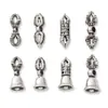Colgante de Campana Vajra Incrustado de Diamantes de Plata de Ley S925 Separador para Pulsera de Joyería DIY con Cuentas Accesorios para Pulseras de 108 Cuentas