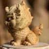 Ciprés Taihang Presenta Tallado en Madera de Unicornio Propicio Adornos de Bestias Propicias Adornos Mitológicos Antiguos Portátiles Decoración del Hogar Accesorios para el Coche