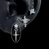 Brincos de Cartilagem Cruzados Doce Cool Design de Nicho de Alto Padrão Studs de Cartilagem Auricular Studs da Cóclea Grau Médico Brinco Empilhável Sem Remoção