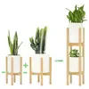 Suporte para Plantas de Interior com 2 Peças, Suporte para Plantas de 2 Níveis, Suporte para Plantas de Bambu, Largura Ajustável 8 - 12 Polegadas