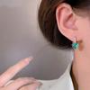 Pendientes de circonita retro de lujo ligeros y encantadores para mujer, estilo frío, elegantes, de alta calidad, con hebilla para la oreja, joyería para las orejas de celebridades de Internet.