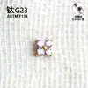 Brincos de Pino para Hélice de Titânio F136 em Formato de Flor, Joias de Piercing de Reposição, Acessórios, Processamento de Atacado