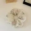 Scrunchie de Renda em Rede Doce Estilo Coreano para Mulheres, Novo Acessório de Cabelo Moderno de Alta Qualidade, Elástico de Cabelo para Penteados de Coque