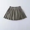 WS9152-26 Falda corta plisada de cintura alta estilo coreano que alarga las piernas, falda corta deportiva lisa de línea A, falda de tenis
