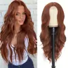 Peruca europeia e americana feminina com renda frontal com pequenos detalhes em renda e tingimento cabelo longo cacheado fibra química touca perucas de comércio exterior