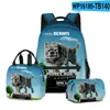 Mochila Escolar 3D de Filme Novo Mochila Lancheira Estojo Conjunto de Três Peças