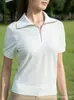 Top de golf de secado rápido para mujer, pantalones largos de manga corta de verano, pantalones ligeros para mujer, transpirables, alta elasticidad, ajuste ceñido