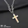 Cadena Cubana de Acero Inoxidable con Colgante de Cruz para Hombre Hip Hop Versátil Joyería de Acero de Titanio Resistente al Desgaste Accesorios de Ropa Modernos